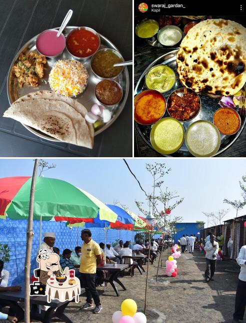 Check out the picture depicting food and interior at Hotel Swaraj Garden