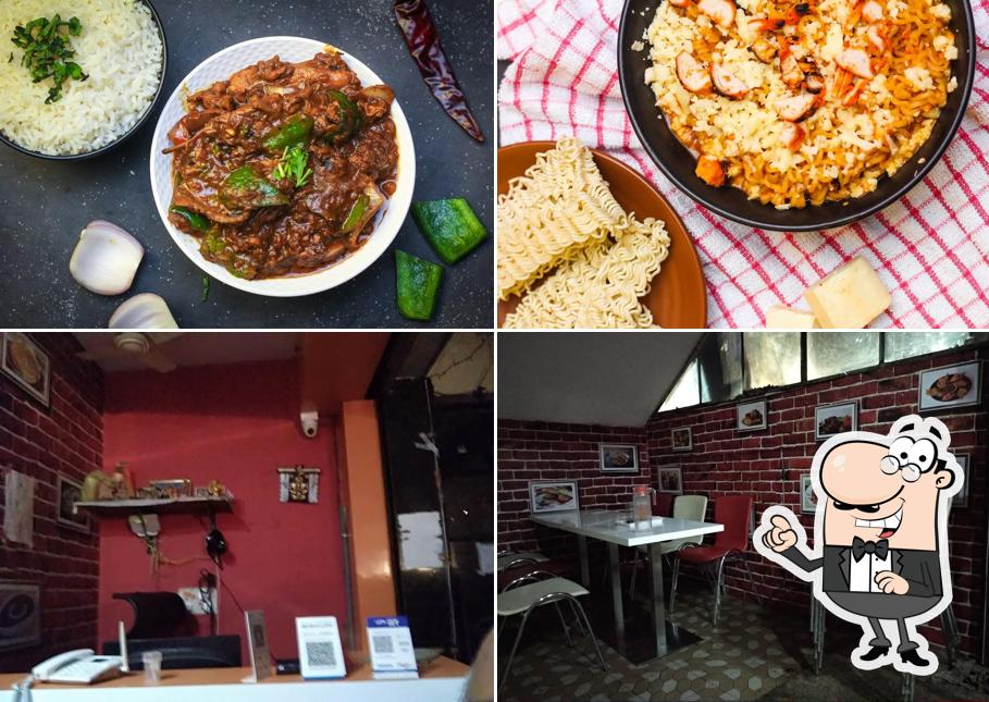 This is the image showing interior and food at KKR FOODIES