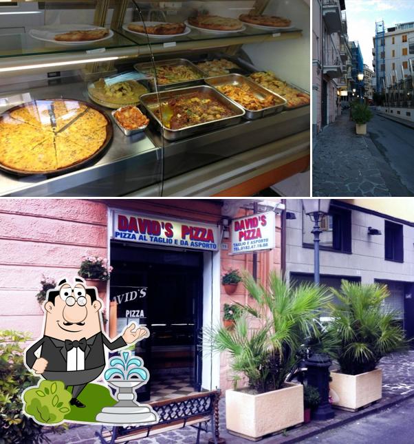 La esterno e pizza del ristorante