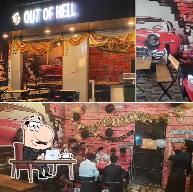 This is the photo showing interior and exterior at Out of Hell