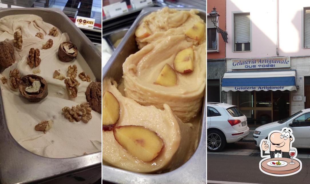 Platti al Gelateria Due Torri Parma