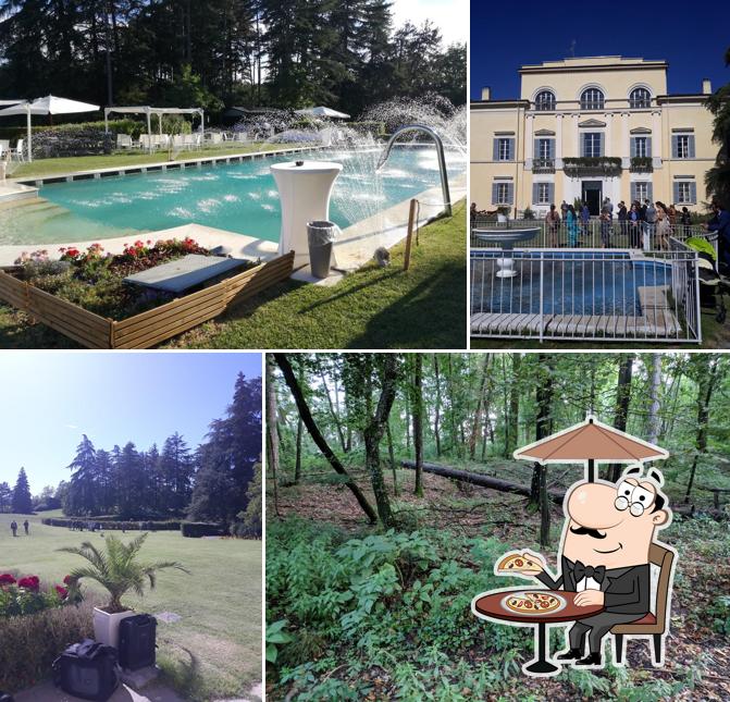 Puoi goderti l'aria fresca da seduto all'esterno di Villa del Ferlaro