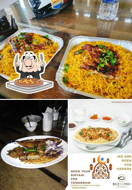 Try out pizza at Rice N Fish Restaurant