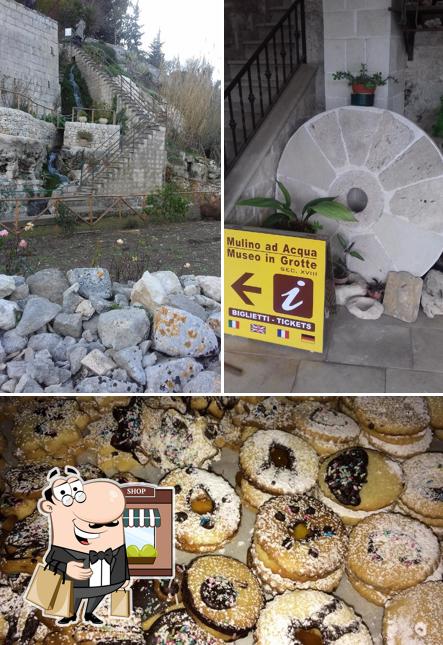 Questa è la foto che presenta la esterno e cibo di Panificio Donna Costanza