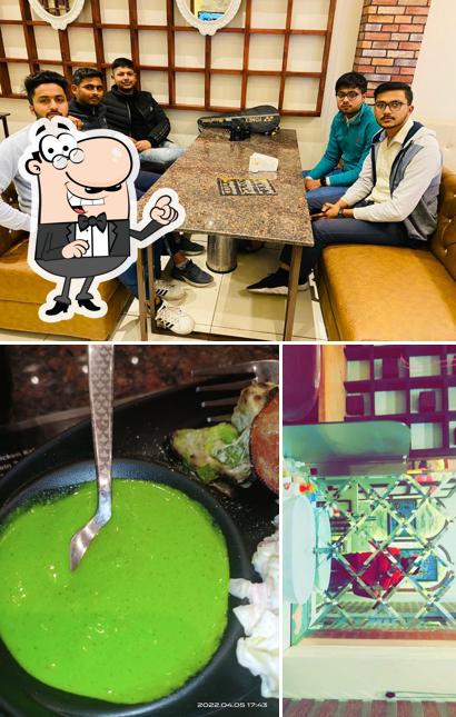 Take a look at the photo showing interior and food at Champaran