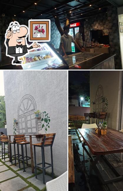 The interior of Little's Bistro