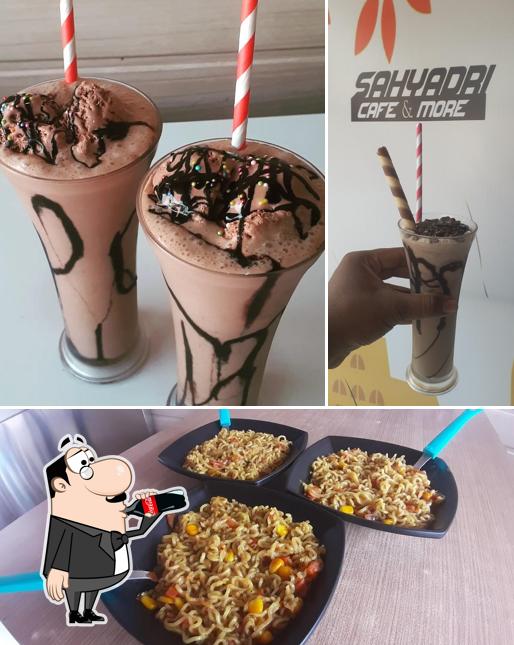 The picture of drink and food at Sahyadri Cafe & More