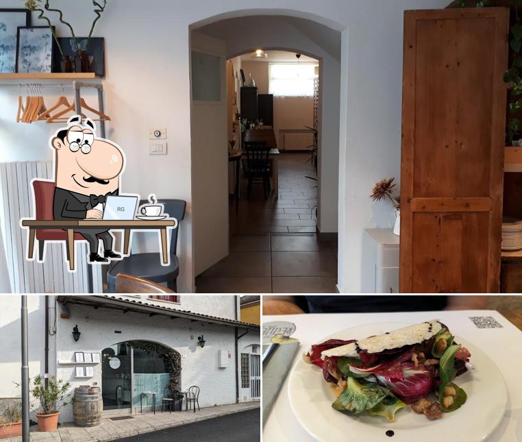 La interni e cibo del ristorante
