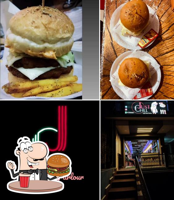 Order a burger at Just Chill