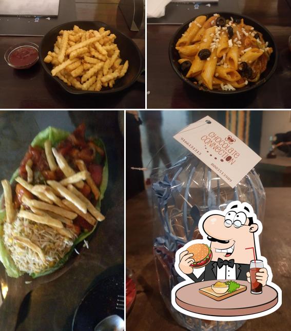 Get a burger at The cosmos cafe n lounge