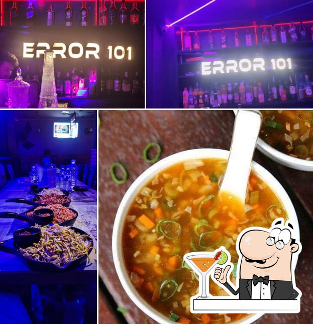 Among different things one can find drink and food at Error 101 Lounge