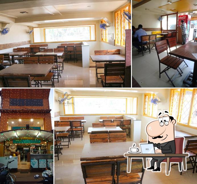 The interior of Pushpa Pure Veg Restaurant