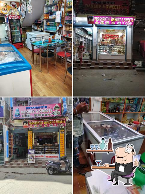 The interior of Prashanthi Bakery & Sweets