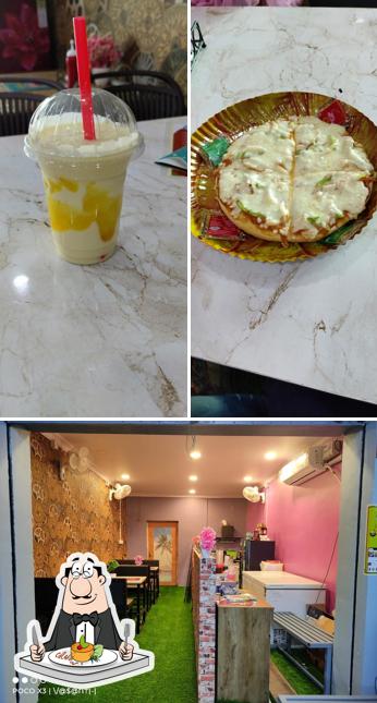 This is the image displaying food and interior at R1 Shakes