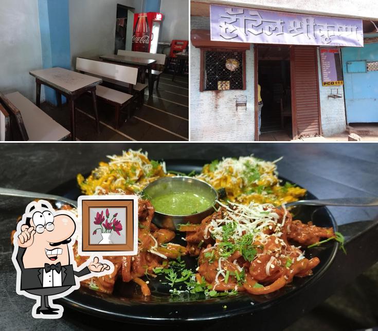 This is the image showing interior and food at Shree krishna chinese