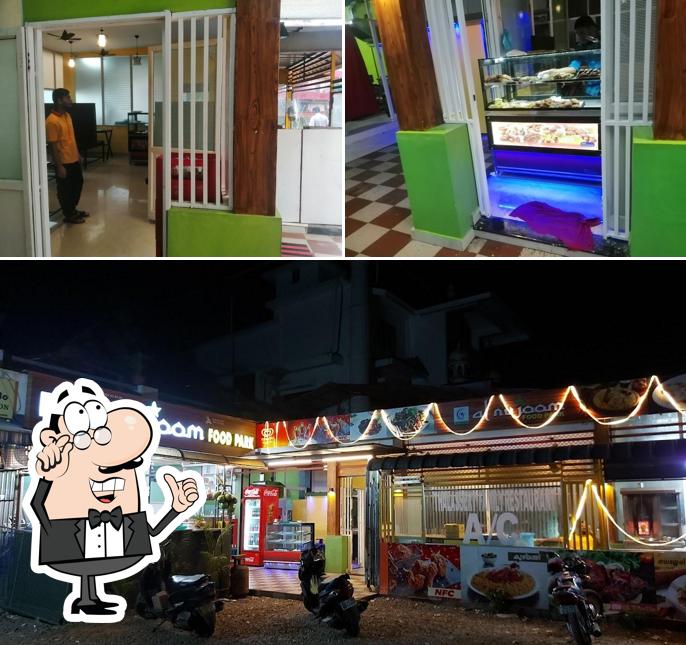 The restaurant's interior and food