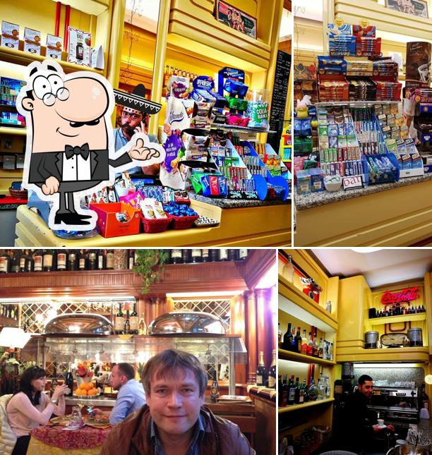 La interni e bancone da bar del ristorante