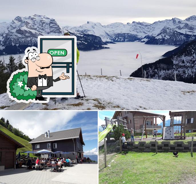 Puoi goderti l'aria fresca dal dehors di Berggasthaus Gummenalp