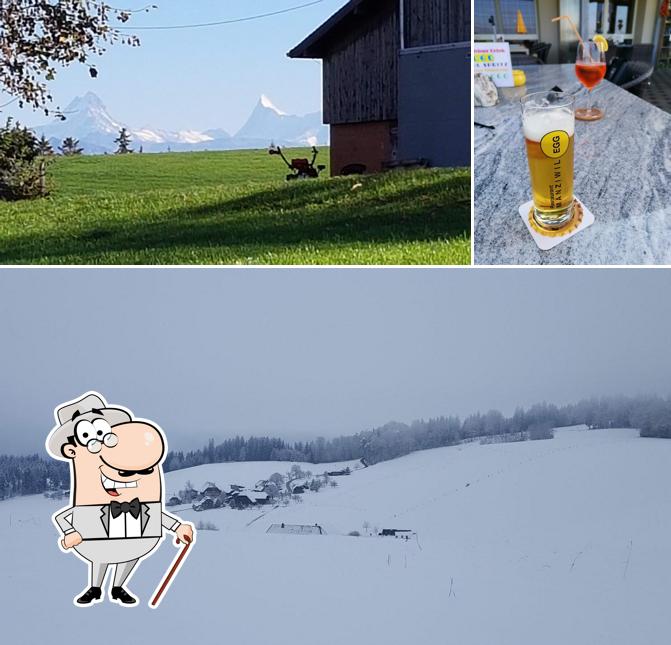 Questa è la foto che mostra la esterno e birra di Mänziwilegg