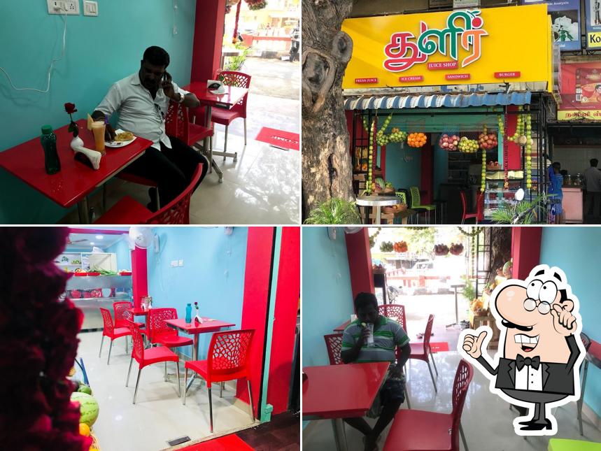 The interior of Thulir juice shop