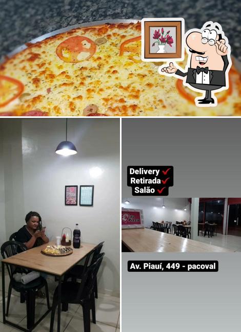 Confira a ilustração apresentando interior e pizza a Fã da Pizza