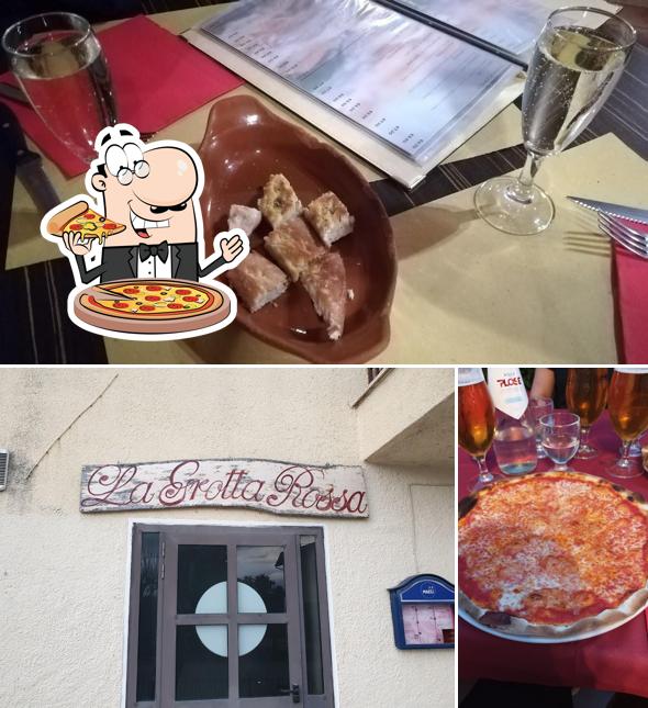 A La Grotta Rossa, puoi ordinare una bella pizza