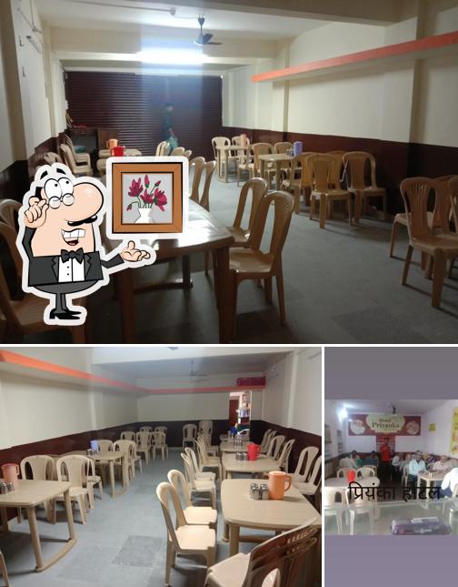 The interior of Hotel Priyanka Dining Hall