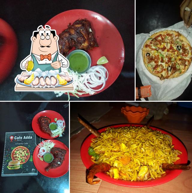 Order seafood at Cafe Adda