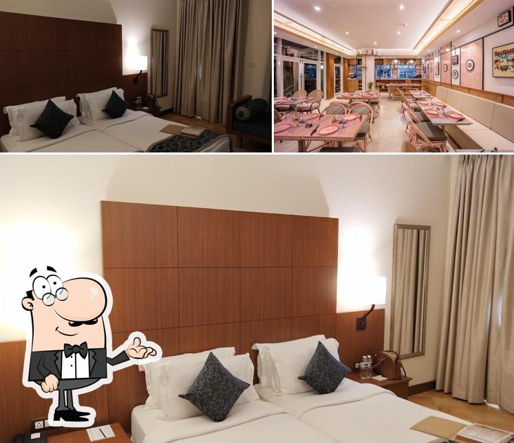 Take a seat at one of the tables at Heritage Village Resort & Spa