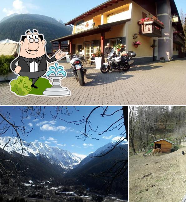 Puoi goderti l'aria fresca da seduto all'esterno di Albergo Veduta Dell'Adamello