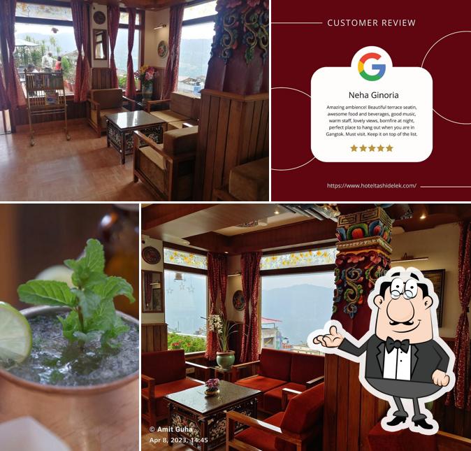 Take a seat at one of the tables at Hotel Tashi Delek