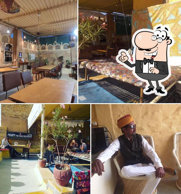 Take a seat at one of the tables at Shanti the peace restaurant
