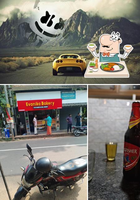 Take a look at the picture depicting food and exterior at Jolly Bar