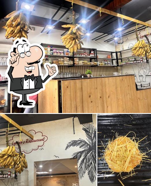 Among different things one can find interior and food at Lychees Restaurant