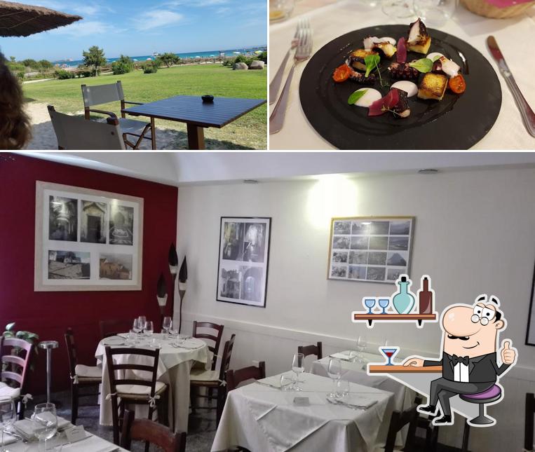 La interni e cibo del ristorante