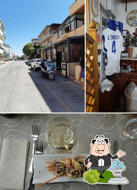 La immagine di esterno e cibo da Albergo La Cucala