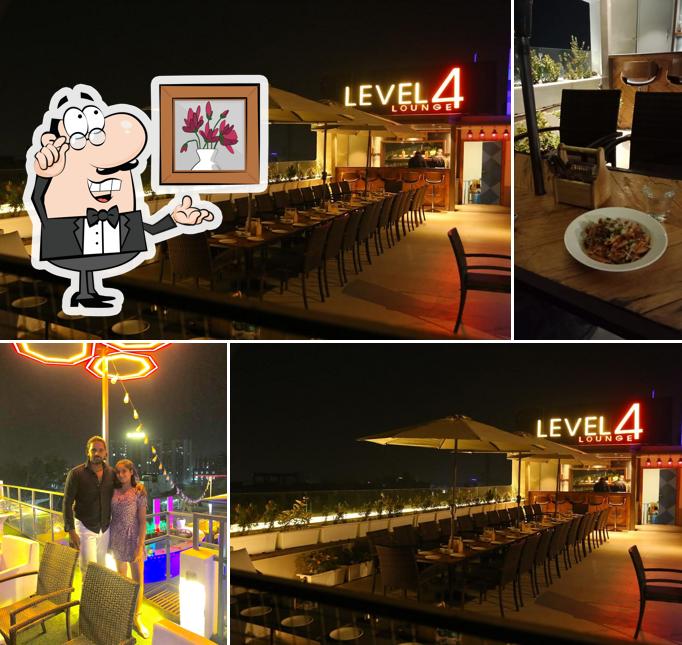 The interior of Level 4 Rooftop Lounge