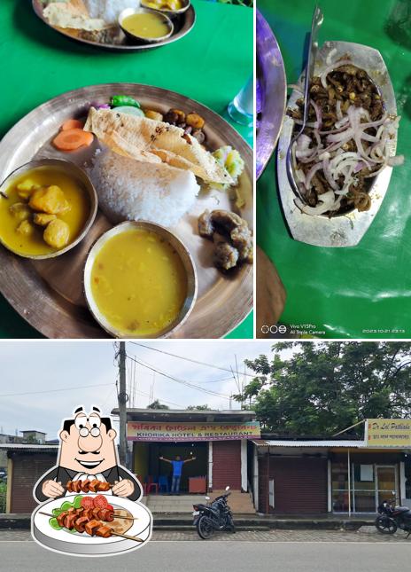 This is the picture depicting food and exterior at Khorika