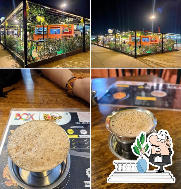 The restaurant's exterior and drink