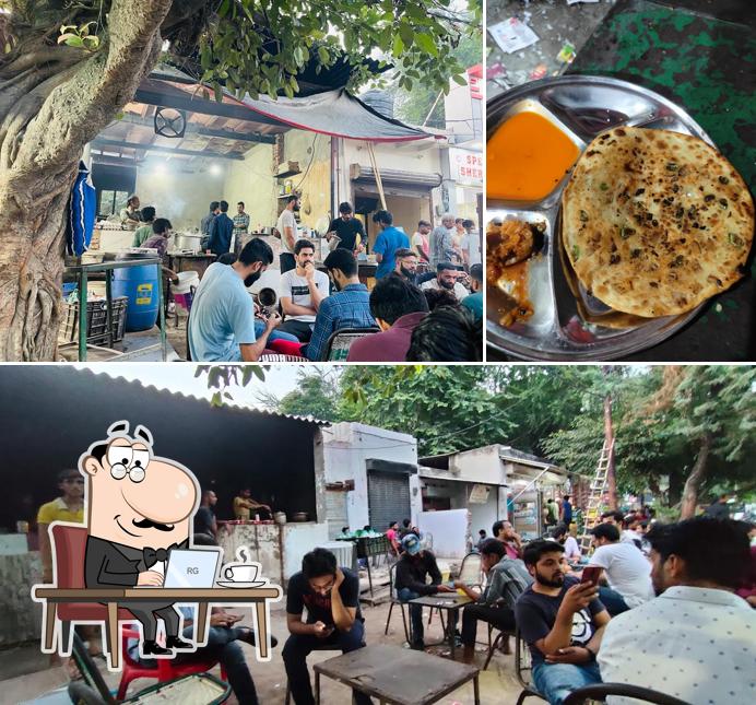 The photo of Sheru ka Dhaba’s interior and food