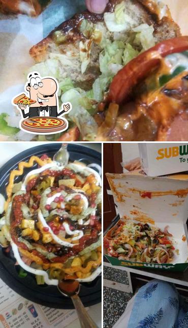 Order pizza at Subway Leela Bhawan