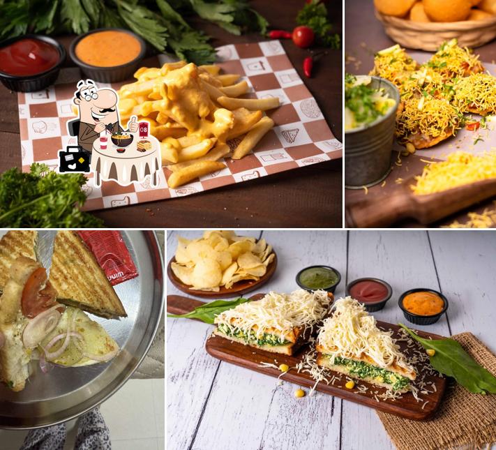 Food at New Pankaj - sandwich and pani puri chaat