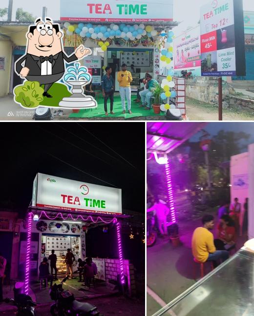 Among different things one can find exterior and interior at Tea Time Bhemaram