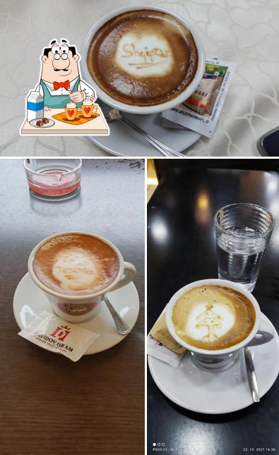 Prova le varie cose da bere servite da Altus+ pekarstvo in slaščičarstvo d.o.o., poslovna enota slaščičarna in pekarna Karavanke 2