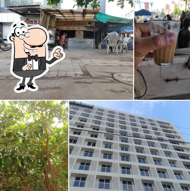 The exterior of Radhe Hotel