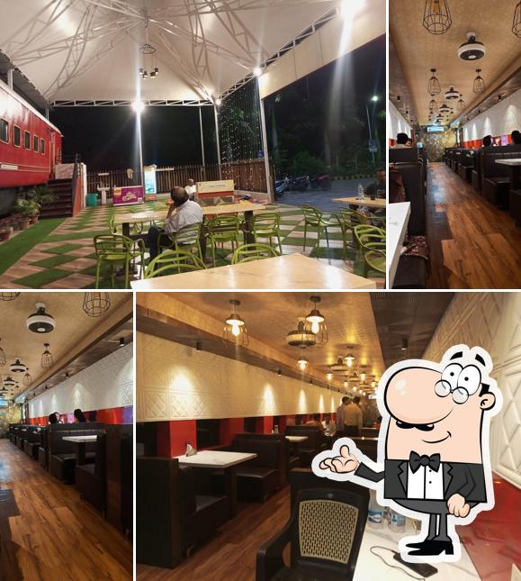 The interior of Aahar The Rail Coach Restaurant