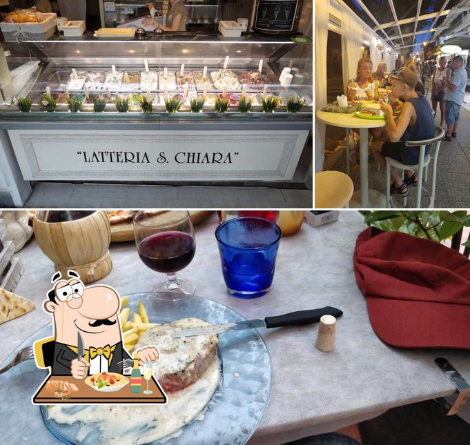 Questa è la foto che mostra la cibo e tavolo da pranzo di "Latteria S. Chiara" gelato naturale