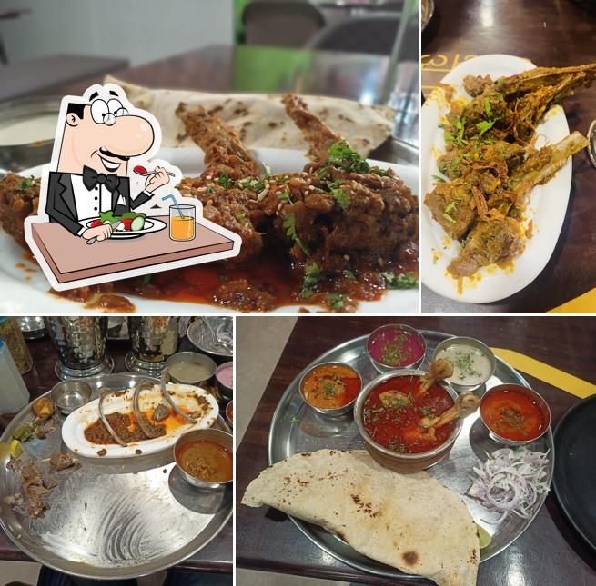 Food at Radhai Hotel ( Authentic Kolhapuri Thali)