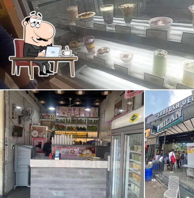 The interior of Milan Juice Center and Shawarma