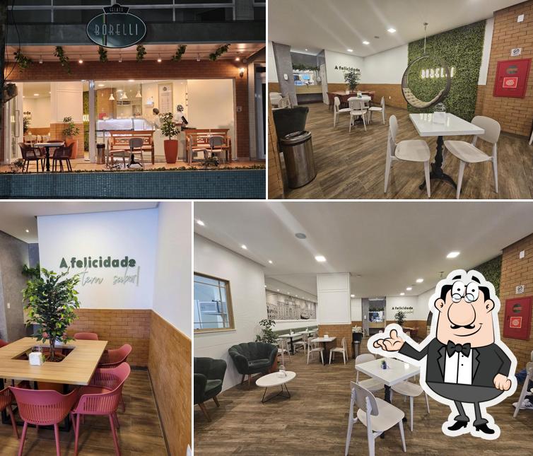 O interior do Gelato Borelli